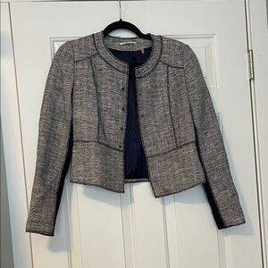 T Tahari Women's Blue Textured Blazer